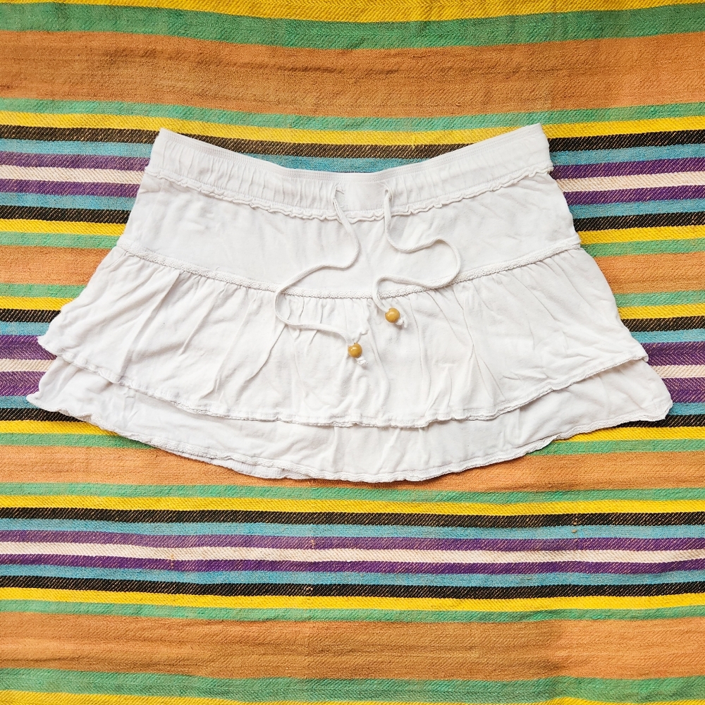 Beachy Old Navy Tiered White Mini Skirt/Coverup
